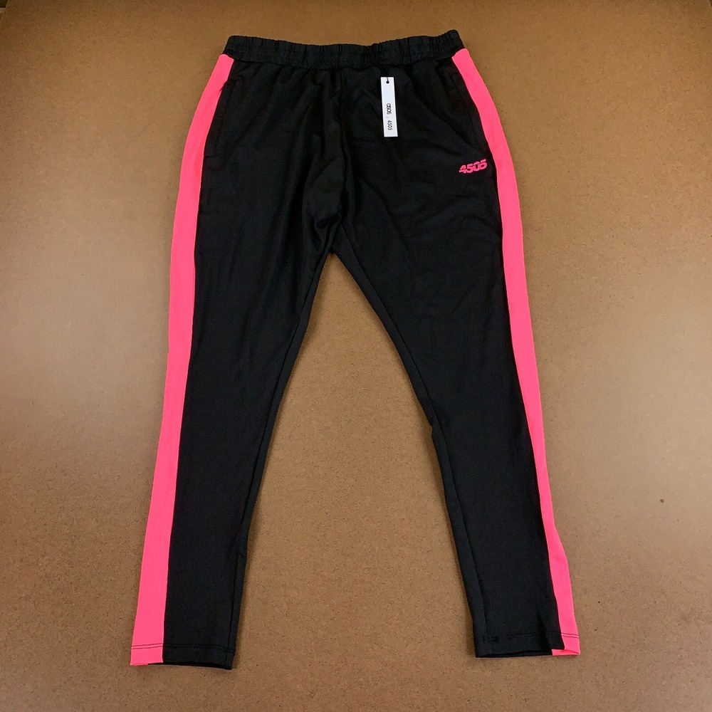 ASOS 4505 Women's Size Medium Black Pink Stripe Drawstring Athletic Pants NWT